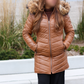 The Winter Puffer - tan/cognac coat