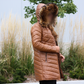 The Winter Puffer - tan/cognac coat