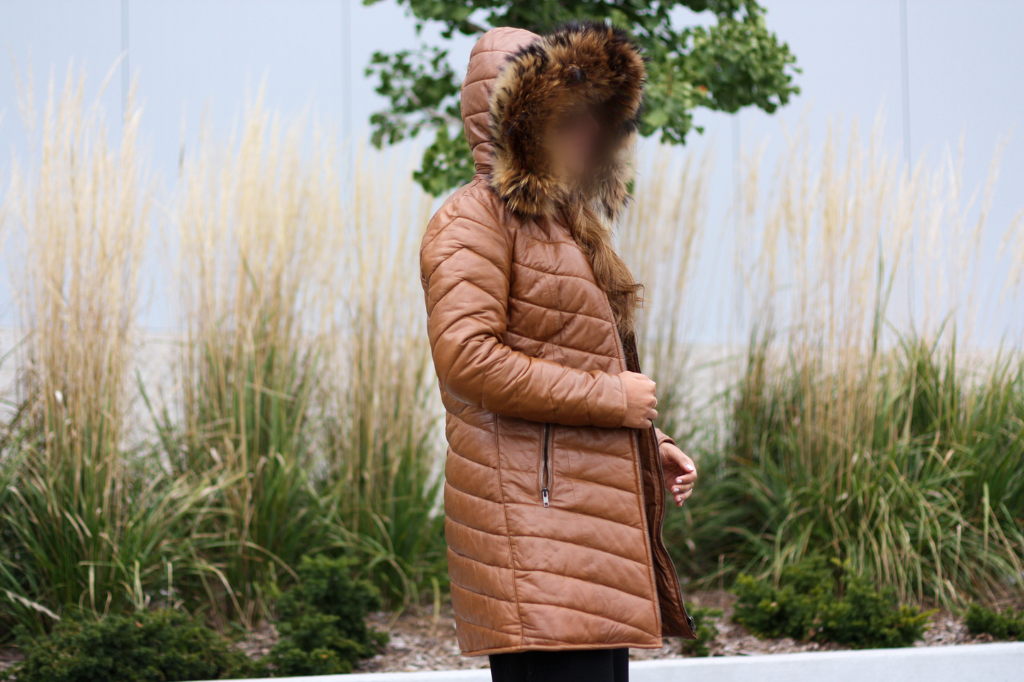 The Winter Puffer - tan/cognac coat