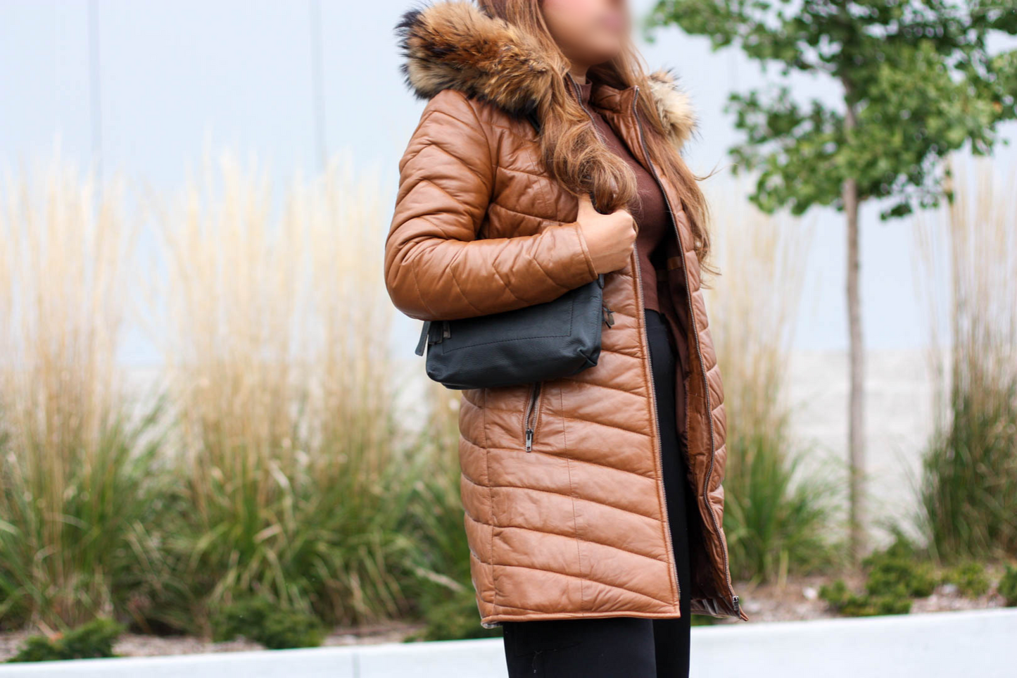 The Winter Puffer - tan/cognac coat