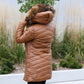 The Winter Puffer - tan/cognac coat