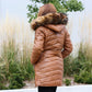 The Winter Puffer - tan/cognac coat