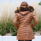 The Winter Puffer - tan/cognac coat