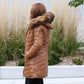 The Winter Puffer - tan/cognac coat