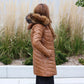 The Winter Puffer - tan/cognac coat