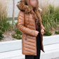 The Winter Puffer - tan/cognac coat