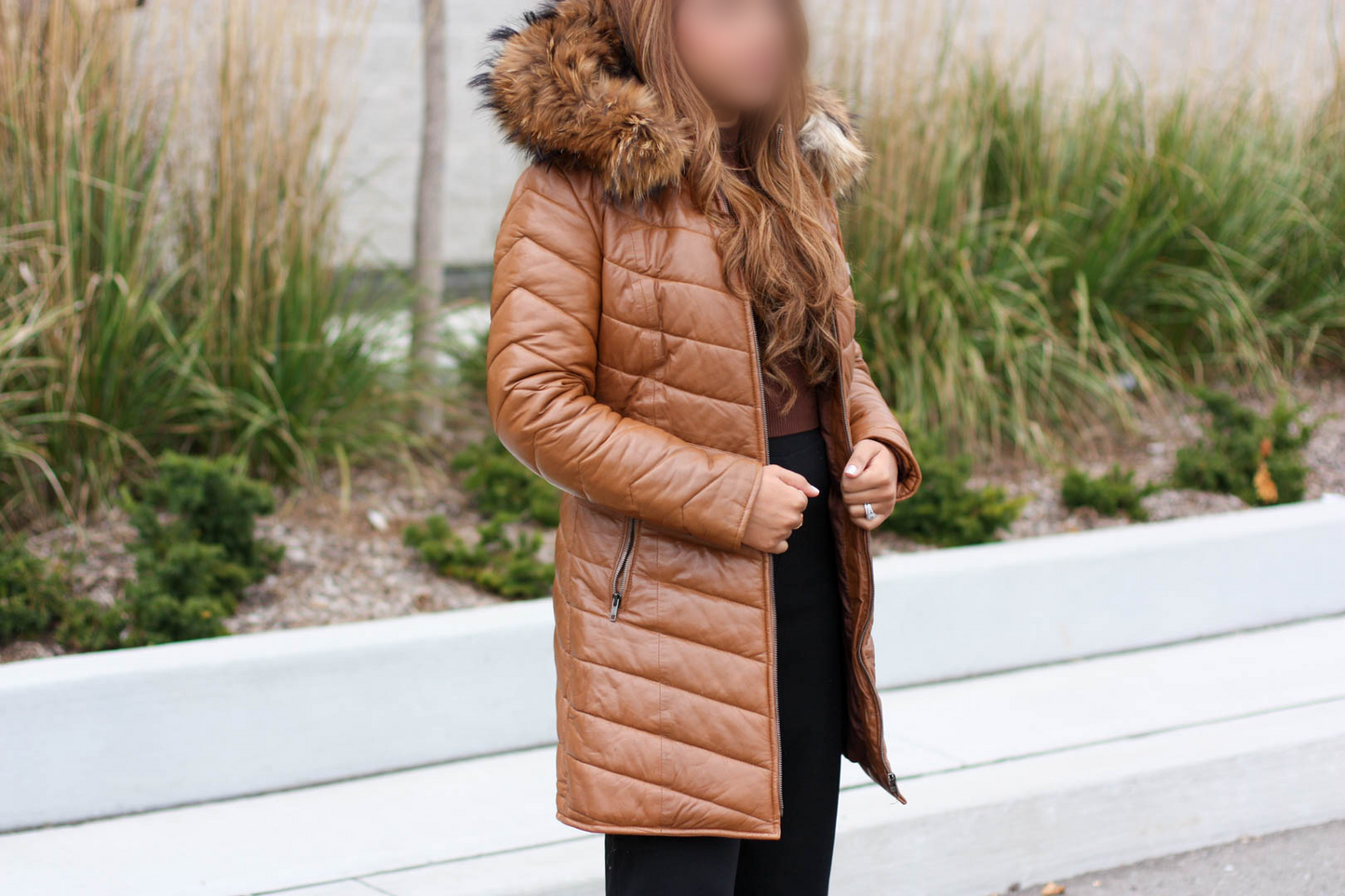 The Winter Puffer - tan/cognac coat