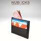 nubucks canada card keeper with 6 cards and $50 bill in cash slot