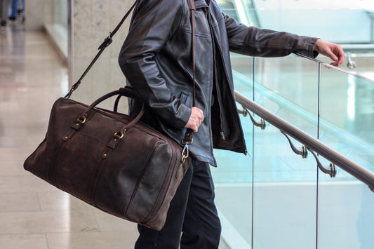 Man wearing chocolate brown duffle Nubucks duffle 2.0